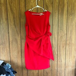 Red Sheath Midi Cocktail Dress